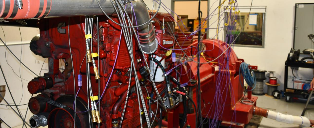 Large engine being tested